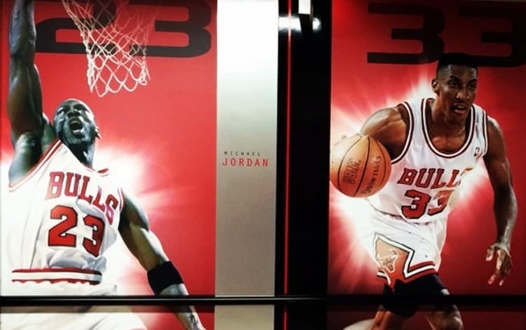 Michael Jordan and Scottie Pippen - Two Chicago Bulls Hall of Fame players
