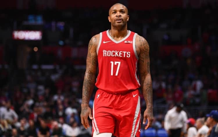 PJ Tucker playing for the Houston Rockets