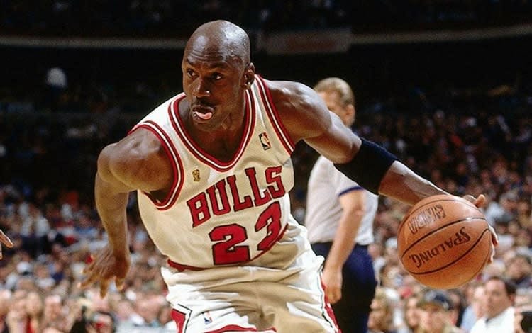 Michael Jordan playing for the Chicago Bulls