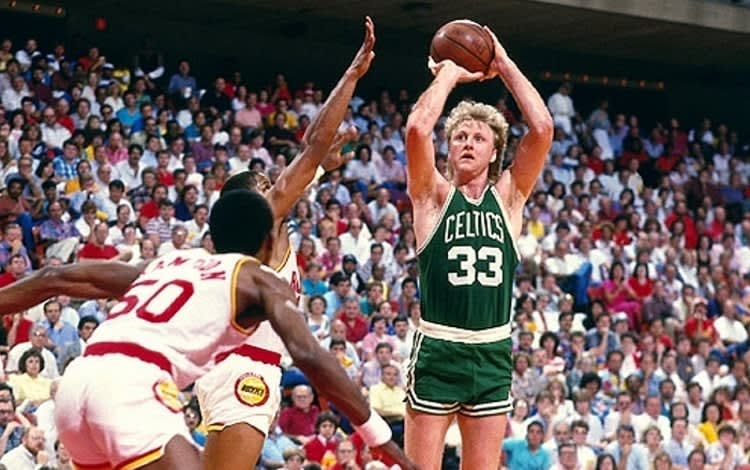 Larry Bird playing for the Boston Celtics
