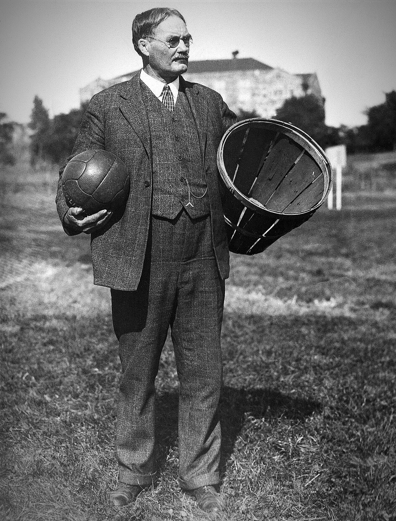 Editorial tile: James Naismith, inventor of basketball, Hall of Fame 1959