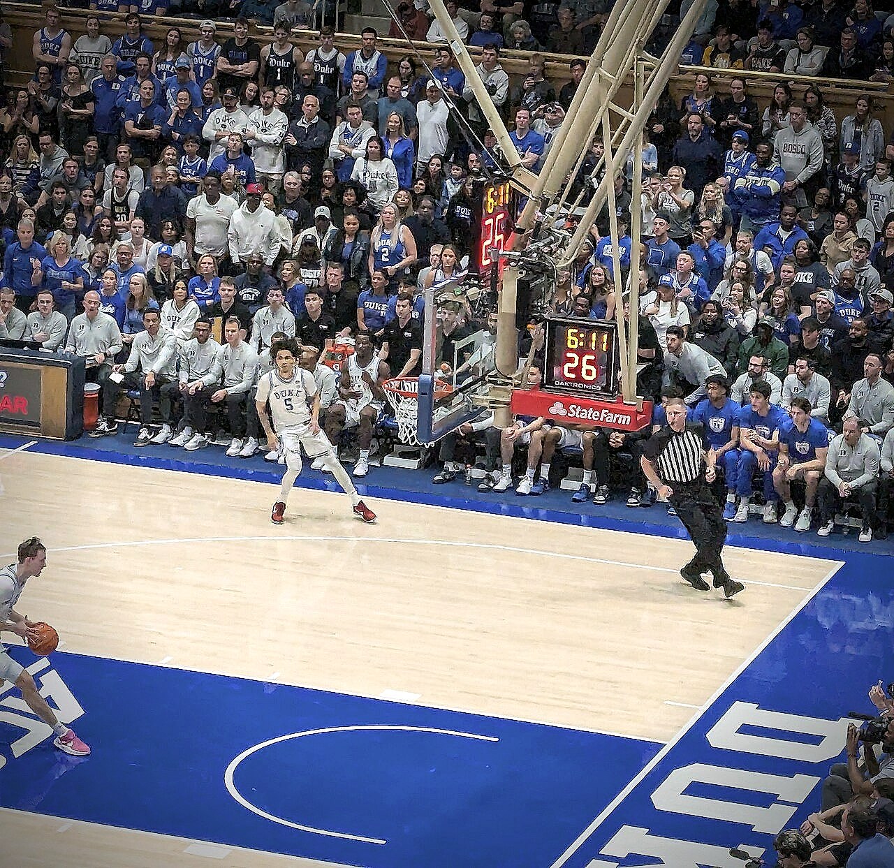 Cooper Flagg dunking during the Duke vs Wake Forest game on March 3, 2025