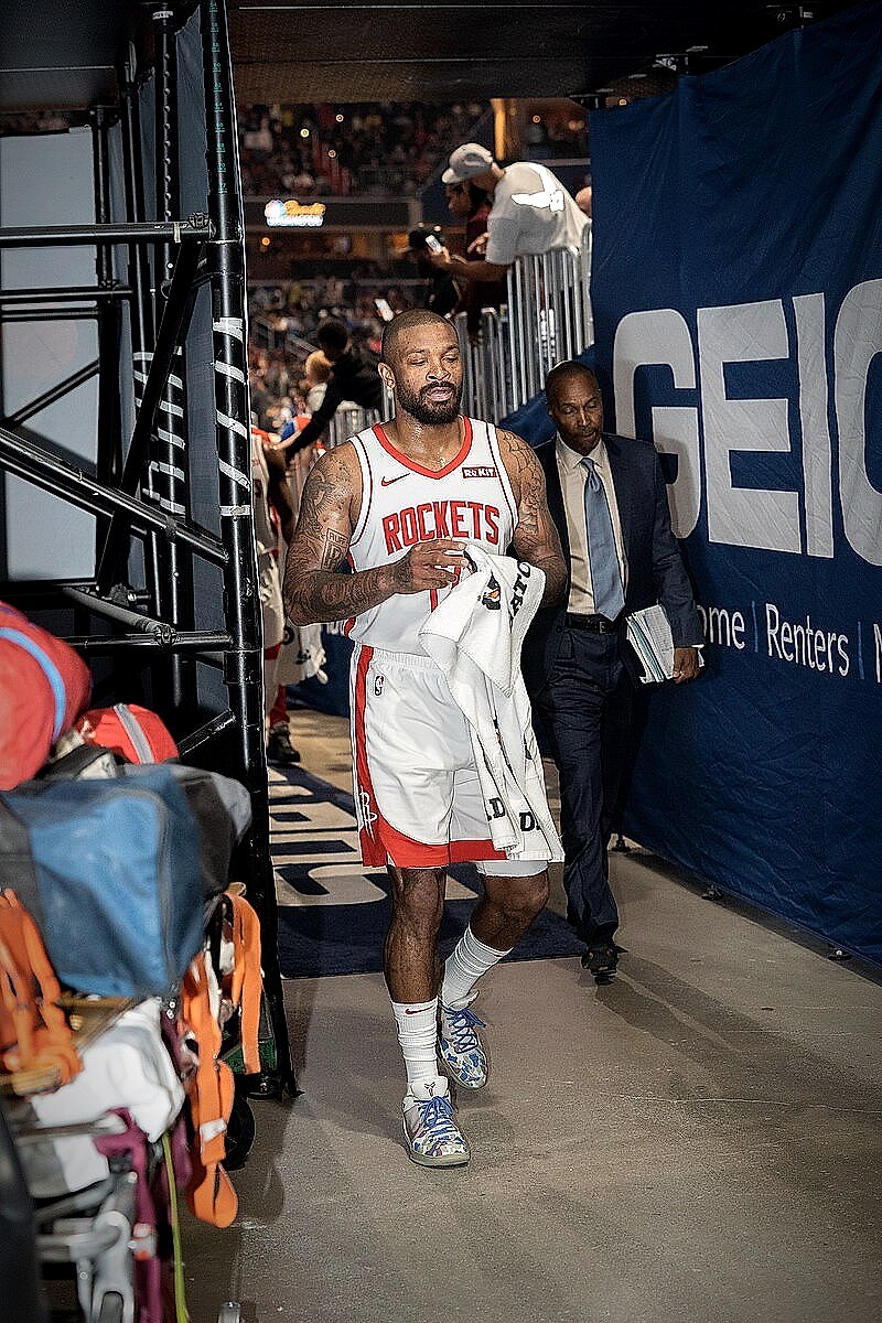 Editorial tile: P.J. Tucker, global basketball journey, 13 professional stops